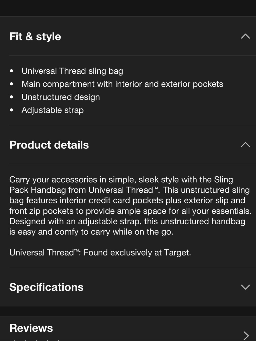 Universal Thread Sling Pack Crossbody Bag - Picture 6 of 13